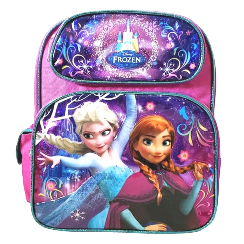 Disney Frozen Backpack 12" Medium Kids Girls School Bag Purple Unique Cute